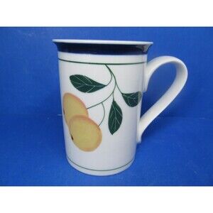 Dansk Berries Yellow Gooseberries On White 10 oz. Porcelain Mug VGC    2001-2003